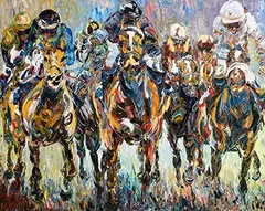Liam O'Neill, The Final Furlong, oil on canvas