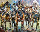 Liam O'Neill, The Final Furlong, oil on canvas