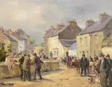 Frank McKelvey, The Fair at Roundstone, oil on canvas