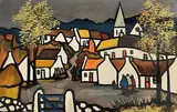 Blue Gate to the Village by Markey Robinson, oil on board, sold Apr 2024