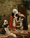 Edgar Melville Ward, Washing Day, Brittany, 1874, oil on canvas