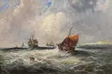Edwin Hayes, Sailing Off the South Coast, oil on canvas