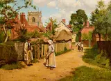 Blandford Fletcher, The Village of Blewsbury, Oxfordshire, oil on canvas