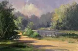 Feeding the Ducks, Ballynahinch, Connemara, Co Galway by George K. Gillespie, oil on canvas, sold Apr 2024