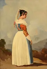 Adam Buck, Portrait of a Lady in a White Dress, oil on board