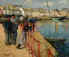 Joseph Milner Kite, The Pier, Concarneu, oil on canvas