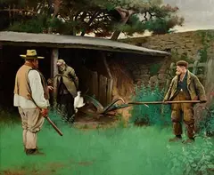 Henry Jones Thaddeus, The Goose Thief, oil on board