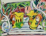 Elizabeth Cope, Summer Garden, oil on board