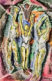 Basil Rakoczi, Netball, mixed media on paper