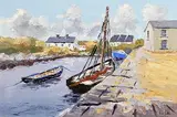Ivan Sutton, Monastery Harbour, Roundstone, Co. Galway, oil on canvas board