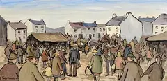 Gladys Maccabe, Market Day, Co. Galway, oil on board