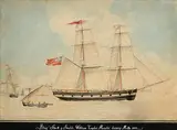 Nicholas Cammillieri, Brig Stork of Shields - William Taylor, Master, Leaving Malta, 1849, watercolour on paper