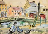 Fisher's Quay, Youghal by Norah McGuinness, watercolour on paper, sold Feb 2024