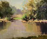 Summer in the Park by George K. Gillespie, oil on canvas, sold Feb 2024