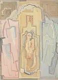 Evie Hone, Abstract Composition, gouache and crayon on paper