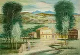 Lady Hazel Lavery nee Martyn, Farmyard in France, oil on canvas