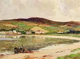Fishermen, Cushendun Bay by James Humbert Craig, oil on board, sold Feb 2024