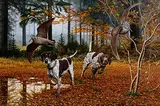 A Left and Right at Woodcock by Steve Burgess Canadian, 2024, oil on board, offered Feb 2024