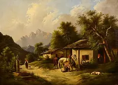 Eduard Boehm, The Farrier, oil on canvas