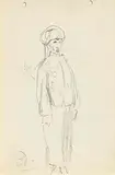 Jack Butler Yeats, The Sultan, pencil on paper