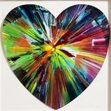 Heart Spin by Damien Hirst British, acrylic on card, sold Feb 2024