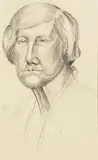 Constance Gore-Booth, Portrait of a Lady, charcoal and white chalk on paper