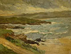 Estella Solomons, Bathers, Co. Donegal, 1938, oil on canvas laid on board