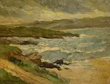 Estella Solomons, Bathers, Co. Donegal, 1938, oil on canvas laid on board
