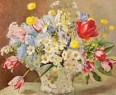 Geraldine M. O'Brien, Still Life - Vase of Wild Flowers, 1958, oil on canvas