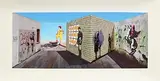 Patrick Hughes, Street, hand-painted 3D archival inkjet in colours on wove paper - number 32 from an edition of 60