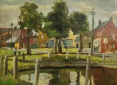Stanhope Forbes, View from the Village Pond, oil on board