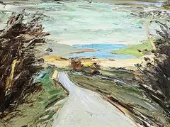 Michael Flaherty, Cloghane, from the Glen Road, oil on board