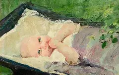 Baby by Henry Robertson Craig, oil on board, sold Feb 2024