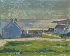 Farmstead, Connemara Coastline by Michael De Burca, oil on board, sold Feb 2024