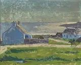 Michael De Burca, Farmstead, Connemara Coastline, oil on board