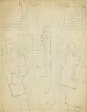Mainie Jellett, Composition IV, graphite on paper