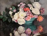 Rose Brigid Ganly, Still Life with White Roses, oil on canvas