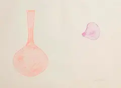 Derrick Greaves, Vase with Falling Petal, 1970, watercolour on paper
