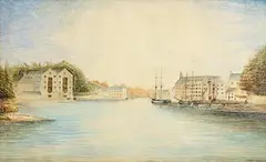 James Mahony, View of Cork Harbour, watercolour on paper