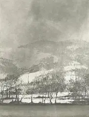 Norman Ackroyd, Cartmel Fell, 1996, etching - number 49 from an edition of 100
