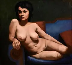 Seated Nude by Francis O'Toole, oil on canvas, sold Feb 2024