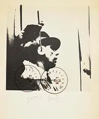 Joseph Beuys German, The Hearing, 1974, lithograph - number 3332 from an edition of 5000