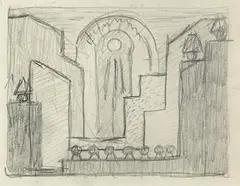 Altar Study by Mainie Jellett, graphite on paper, sold Feb 2024