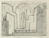 Mainie Jellett, Altar Study, graphite on paper