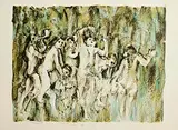 Children in the Woods by Louis le Brocquy, 1991, lithograph - printer's proof - number 0 from an edition of 15, aside from a numbered edition of 75, sold Feb 2024