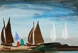 Markey Robinson, Waiting the Return, gouache on card