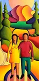 Alan Kenny, Dreamscape with Figures and Cottage, acrylic on canvas
