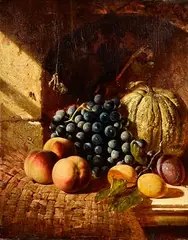 William D. Duffield, Still Life - Fruits and Pumpkin, oil on canvas