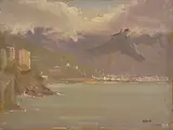 Robert Wraith, Amalfi, Low Cloud, oil on board