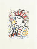 Pablo Picasso Spanish, Jester, lithograph on Arches paper - number 718 from an edition of 1000 - published by S.P.A.D.E.M.